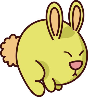 Yumuşak kürklü ve dik kulaklı, tamamen izole edilmiş beyaz bir arka plan. Şeffaf arka planda izole edilmiş şirin sarı tavşan.