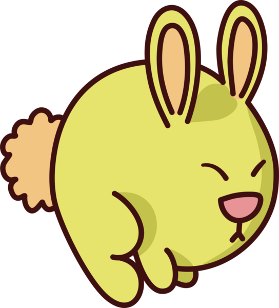 Yumuşak kürklü ve dik kulaklı, tamamen izole edilmiş beyaz bir arka plan. Şeffaf arka planda izole edilmiş şirin sarı tavşan.