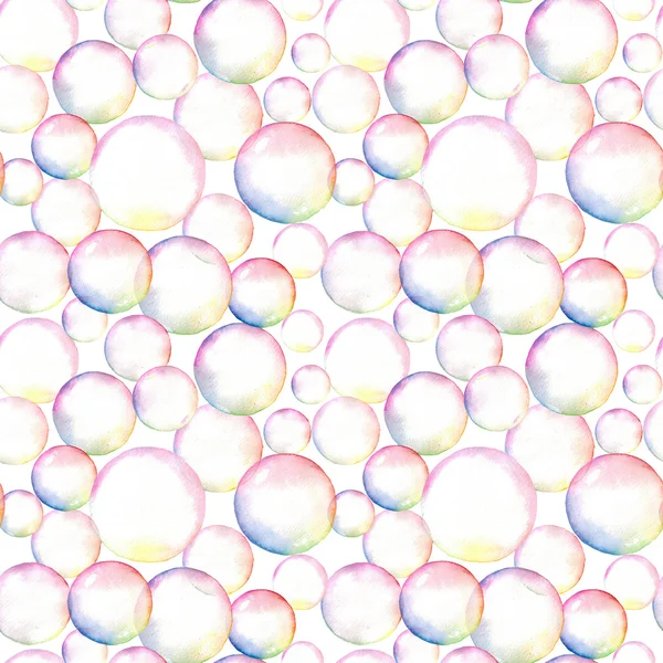 Watercolor seamless rainbow Bubbles pattern background