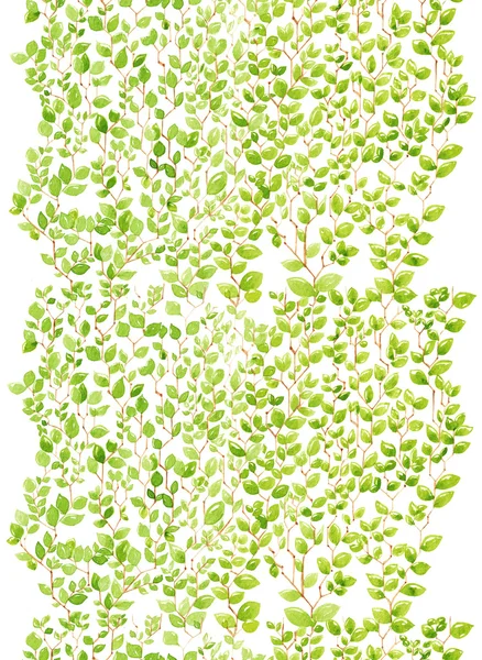 Aquarel naadloze groene blad patroon achtergrond — Stockfoto