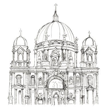 Berliner Dom Almanya Berlin izole kroki