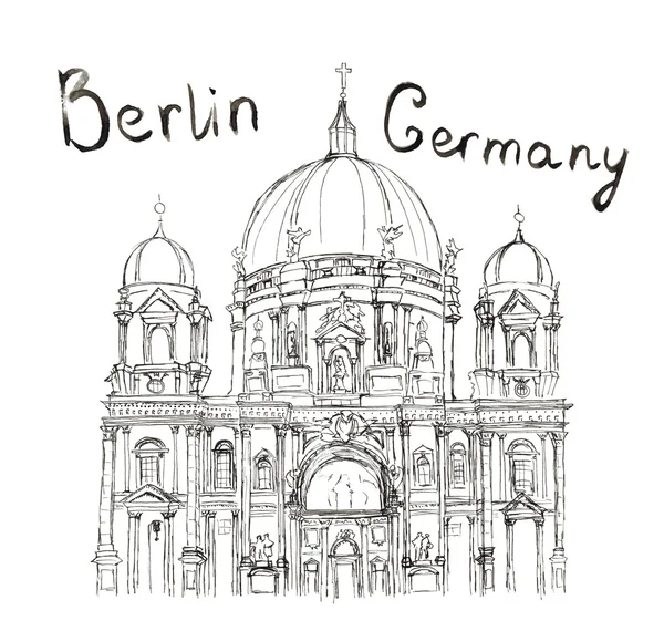 Sketch Berliner Dom Alemania Berlín letras aisladas — Foto de Stock