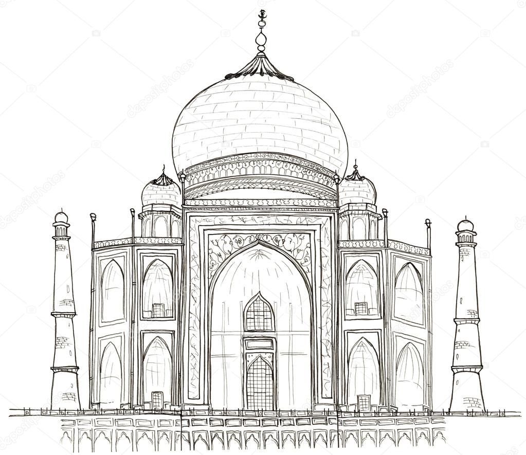 Taj Mahal Drawing by kamenuka  GraphicRiver