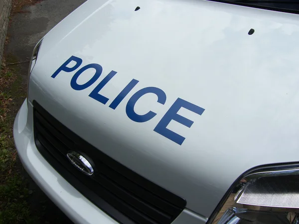 Police car - close up of sign - 27/04/2014 — Stock Photo, Image