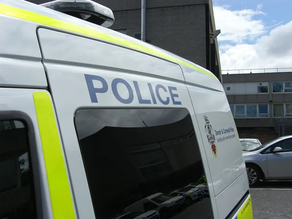 Police car - close up of sign - 27/04/2014 — Stock Photo, Image