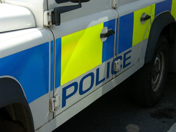 Police car - close up of sign - 27/04/2014 — Stock Photo, Image