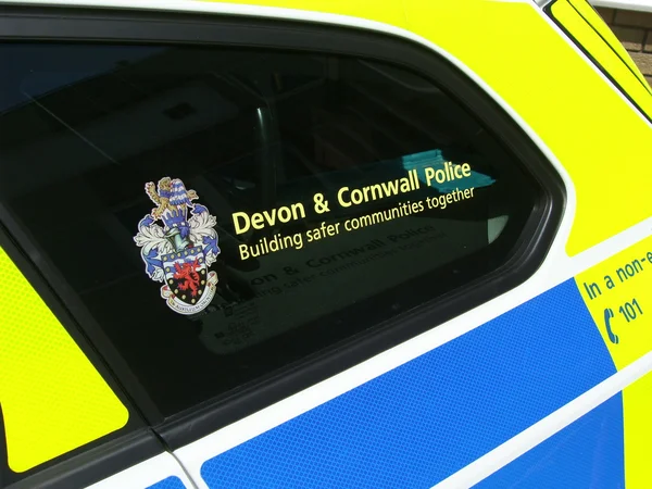 Police car - close up of sign - 27/04/2014 — Stock Photo, Image