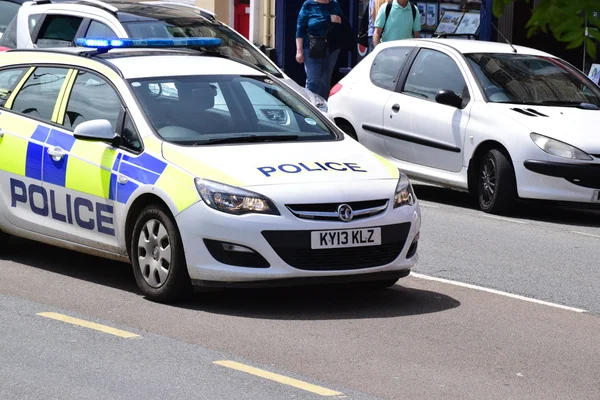 Police car on Blue lights — Stock Photo, Image