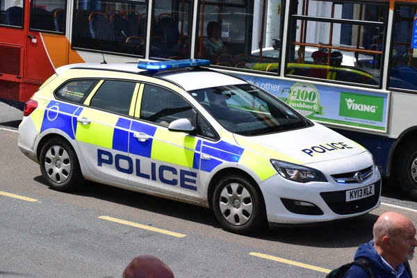 Police car on Blue lights — Stock Photo, Image