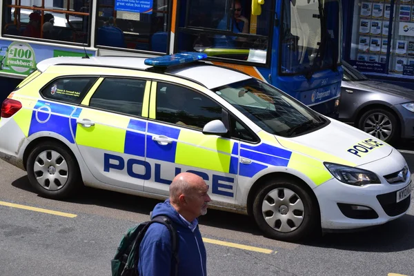 Police car on Blue lights — Stock Photo, Image