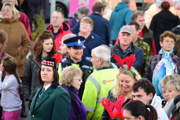 1/11/2014 - Bideford, Devon - bir kalabalığın içinde ayakta pcso