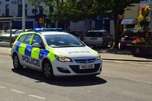 Police car on a 999 call — Stock Photo, Image