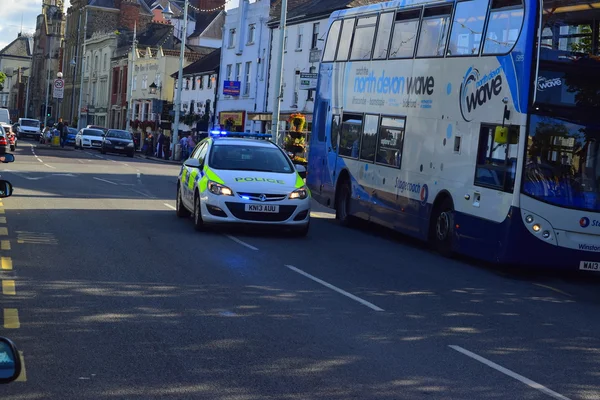 Devon and Cornwall police car, in Bideford, North Devon - 05/06/2014 — Stock Photo, Image