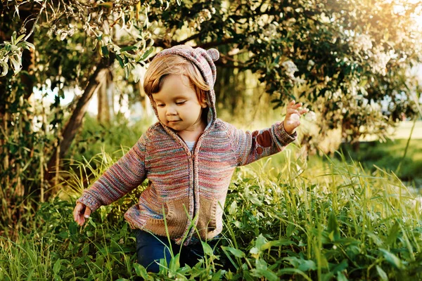 Shot Adorable Little Boy Having Fun Outdoors — Stock fotografie