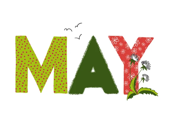 Ilustración vectorial del mes de mayo . — Archivo Imágenes Vectoriales