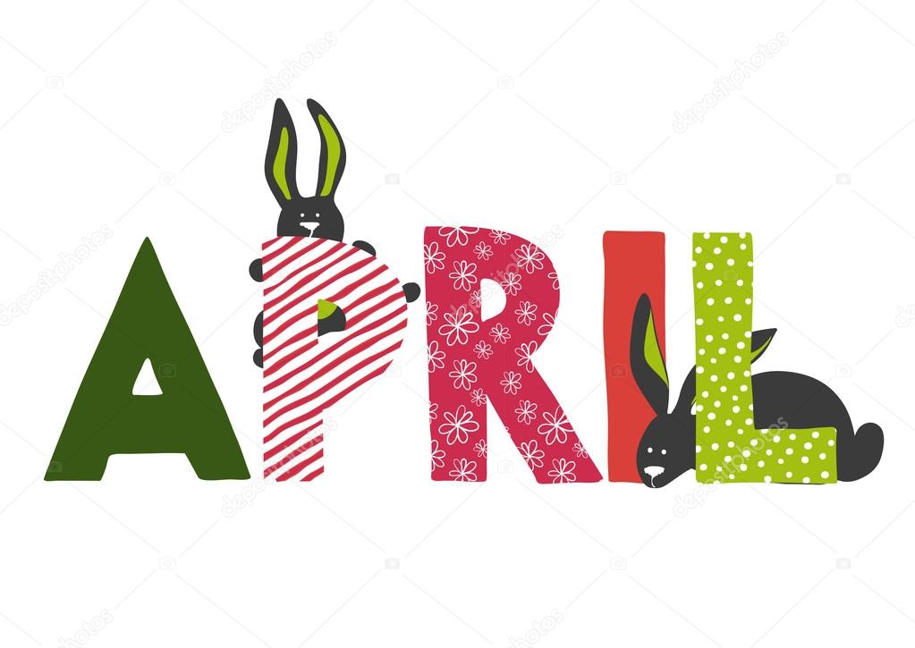 Abbildung des Namens des AprilMonats. lizenzfreie