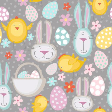 Civciv ve bunnies ile Paskalya kalıbı