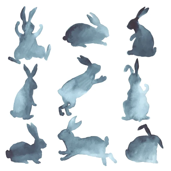 Gri suluboya tavşan — Stok Vektör