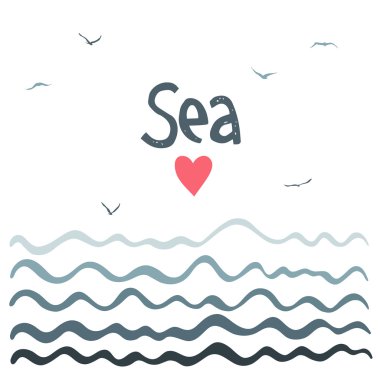 Deniz yatay arka plan dalgalar ile