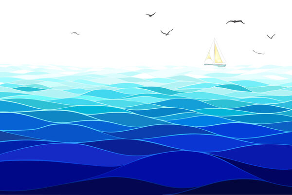  Seamless horizontal sea background