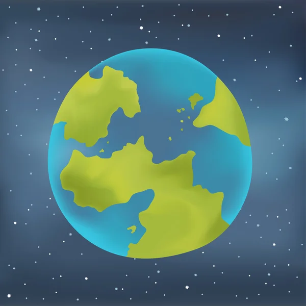 Erde Planet auf einem Sternenhimmel Hintergrund. — Stockvektor