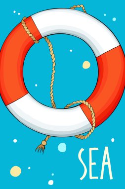 Deniz arka planda Lifebuoy  