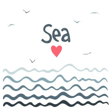 Deniz yatay arka plan dalgalar ile