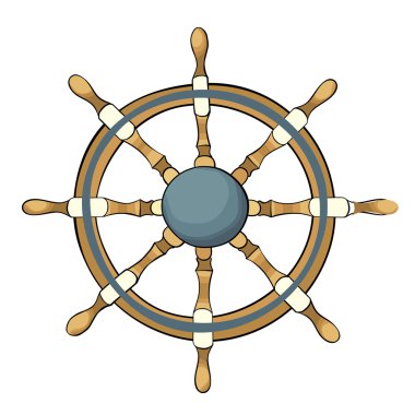 Vector illustration of ship steering whee clipart