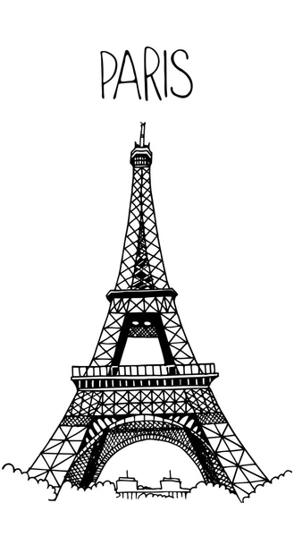손으로 그린 에펠 탑 — 스톡 벡터