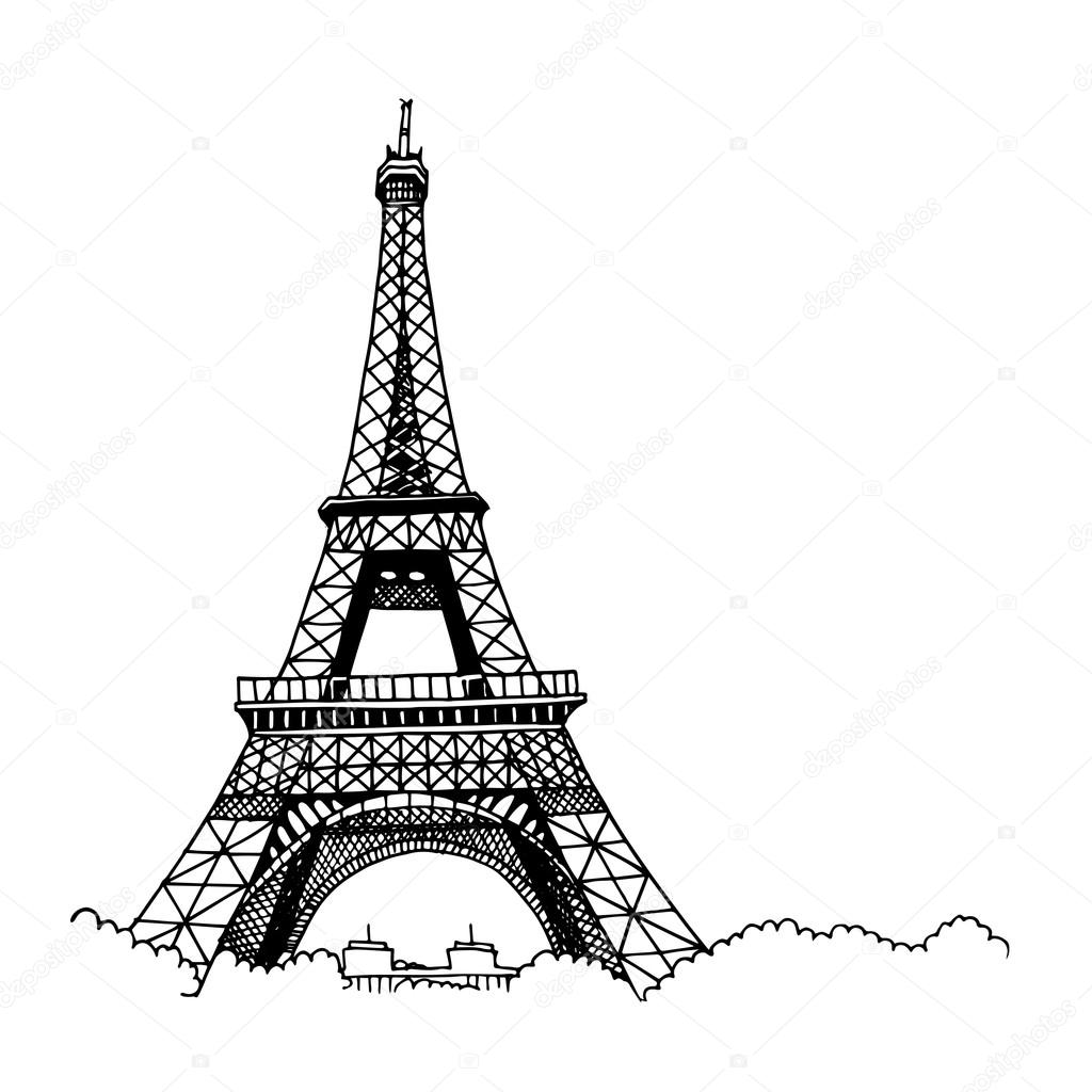 Eiffel Tower Drawing Stock Vector Illustration and Royalty Free Eiffel  Tower Drawing Clipart