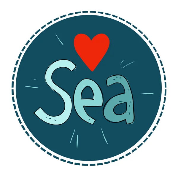 Love Sea in circle — Stock Vector