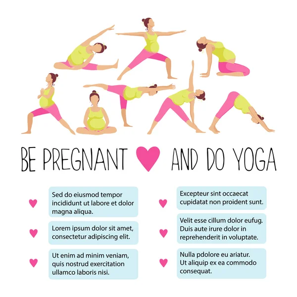 Banner för reklam gravid yoga. — Stock vektor