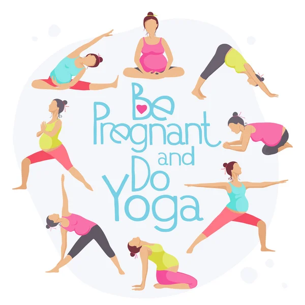 Yoga para mujeres embarazadas — Vector de stock