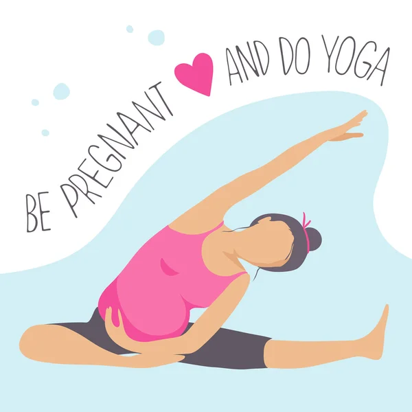 Έγκυος γυναίκα κάνει άσκηση. — Διανυσματικό Αρχείο