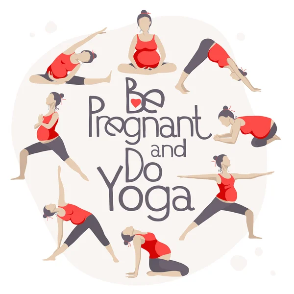 Yoga pour les femmes enceintes — Image vectorielle