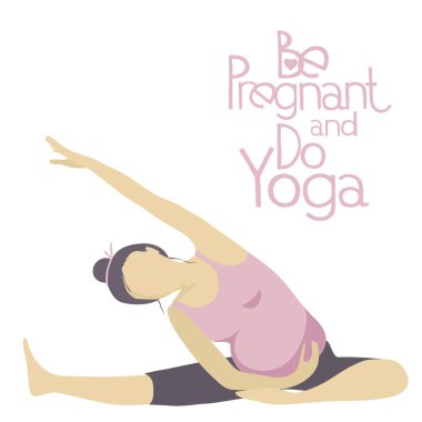 Hamile kadın yoga yapıyor.