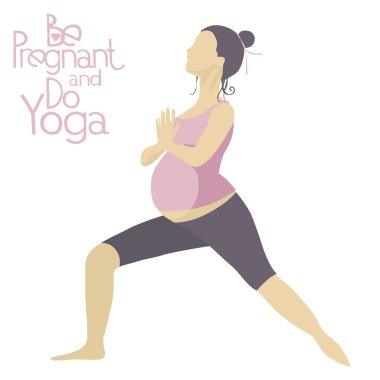 Hamile kadın yoga yapıyor.