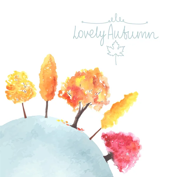 Akwarela autumn drzewa wykonane w wektor — Wektor stockowy