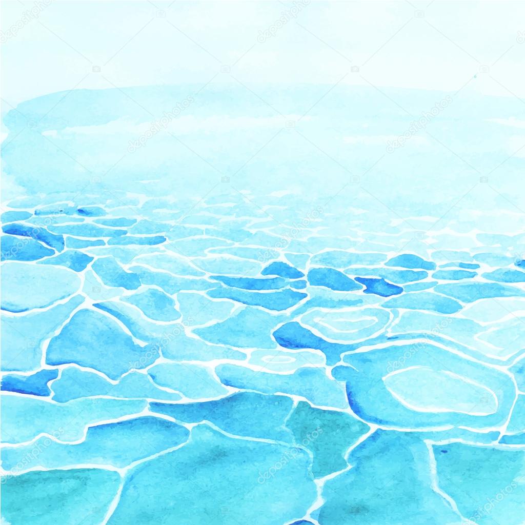 Watercolor sea background made in vector