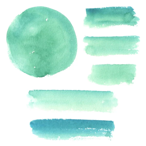 Turquoise watercolor elements — Stock Photo, Image