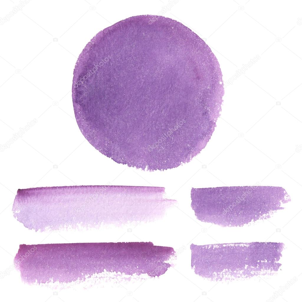 Purple watercolor elements