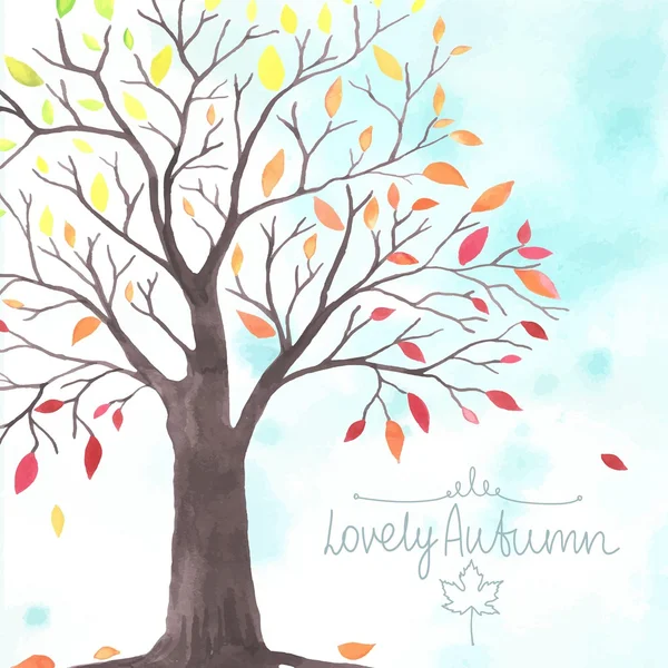 Hermoso árbol de autunm — Vector de stock