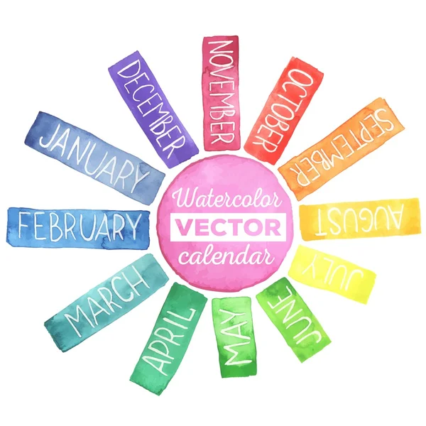 Aquarel kalender — Stockvector