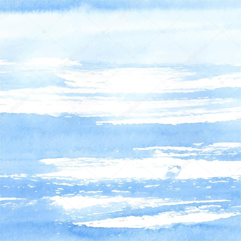 Watercolor sea or sky background