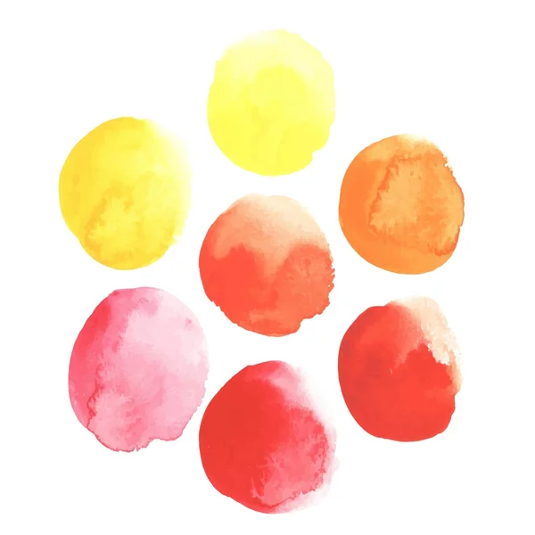 Taches de peinture jaune, orange, rouge . — Image vectorielle