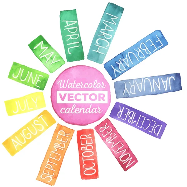 Watercolor calendar — Stock Vector