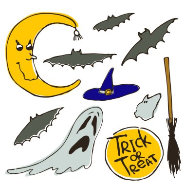 Cadılar Bayramı tasarım öğeleri kümesi vektör