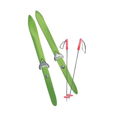 cross country old fashioned skis clipart
