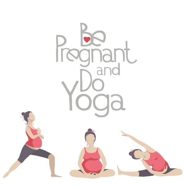 Yoga for pregnant women — Stock Vector
