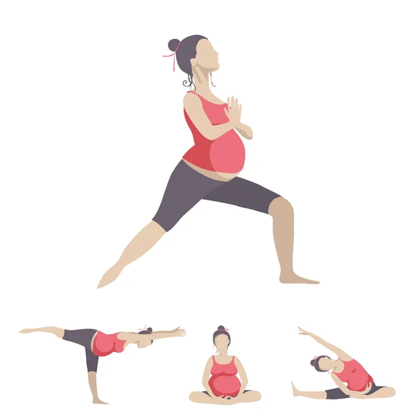 Yoga para mulheres grávidas —  Vetores de Stock